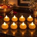 Lotus Shaped LED Flameless Tealight Candles – Safe Decor Set of 8