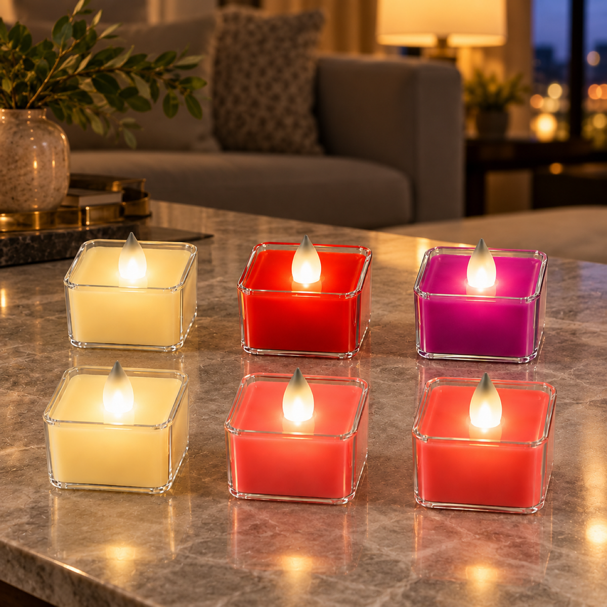 Set of 6 flameless LED candle lights