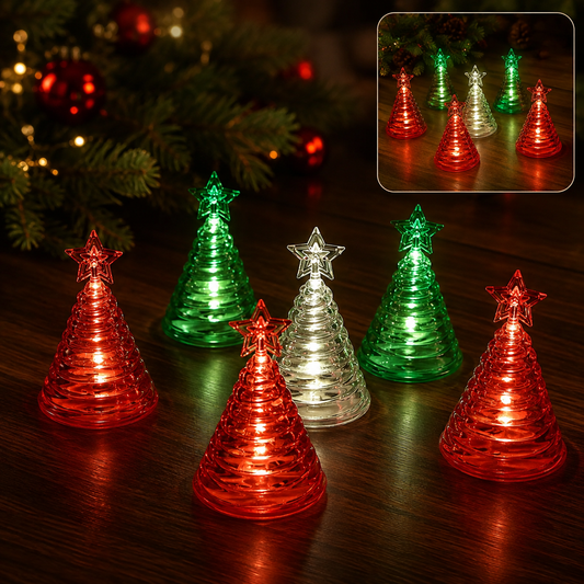 LED Christmas Tree Decorative Lights – Set of 6 Mini Battery Operated Lamps