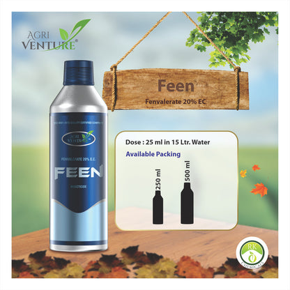 Agriventure FEEN (Fenvalerate 20% EC), Recomended For Diamondback Moth, American Bollworm, Aphids(500 Ml)