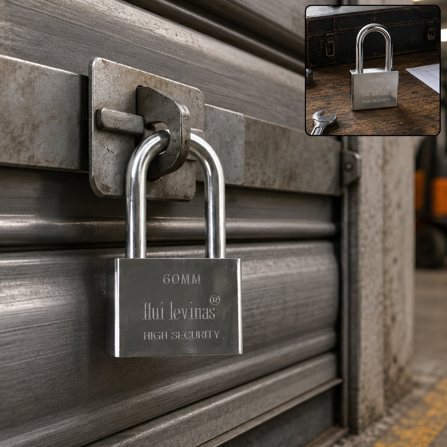 Heavy duty 60mm solid metal padlock - image 1