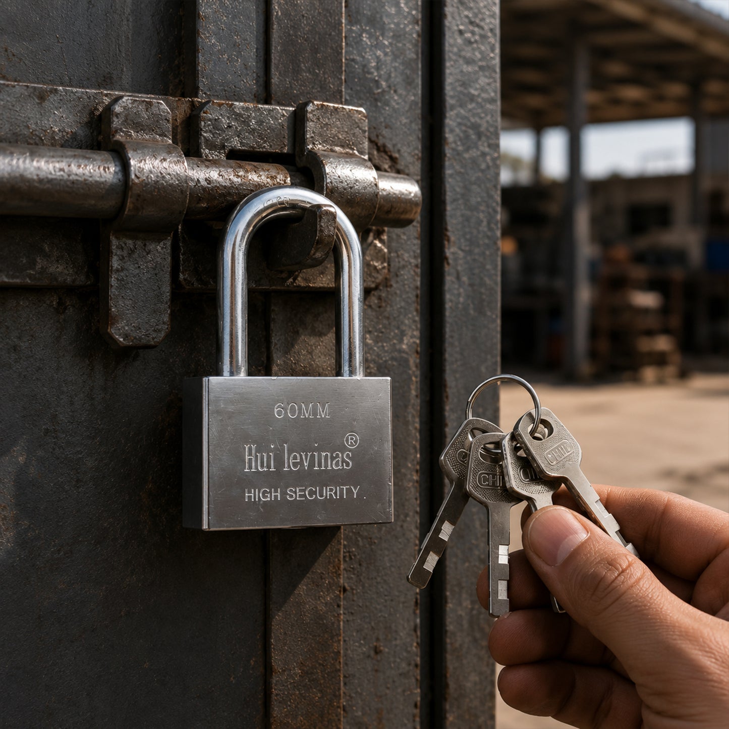 Heavy duty 60mm solid metal padlock - image 8