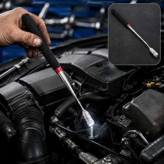 Magnetic Pick Up Tool – Telescopic LED & Flexible | RaceVault