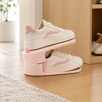 Portable Adjustable Shoe Storage Rack Stackable Shoe Organizer for Home (1 Pc)