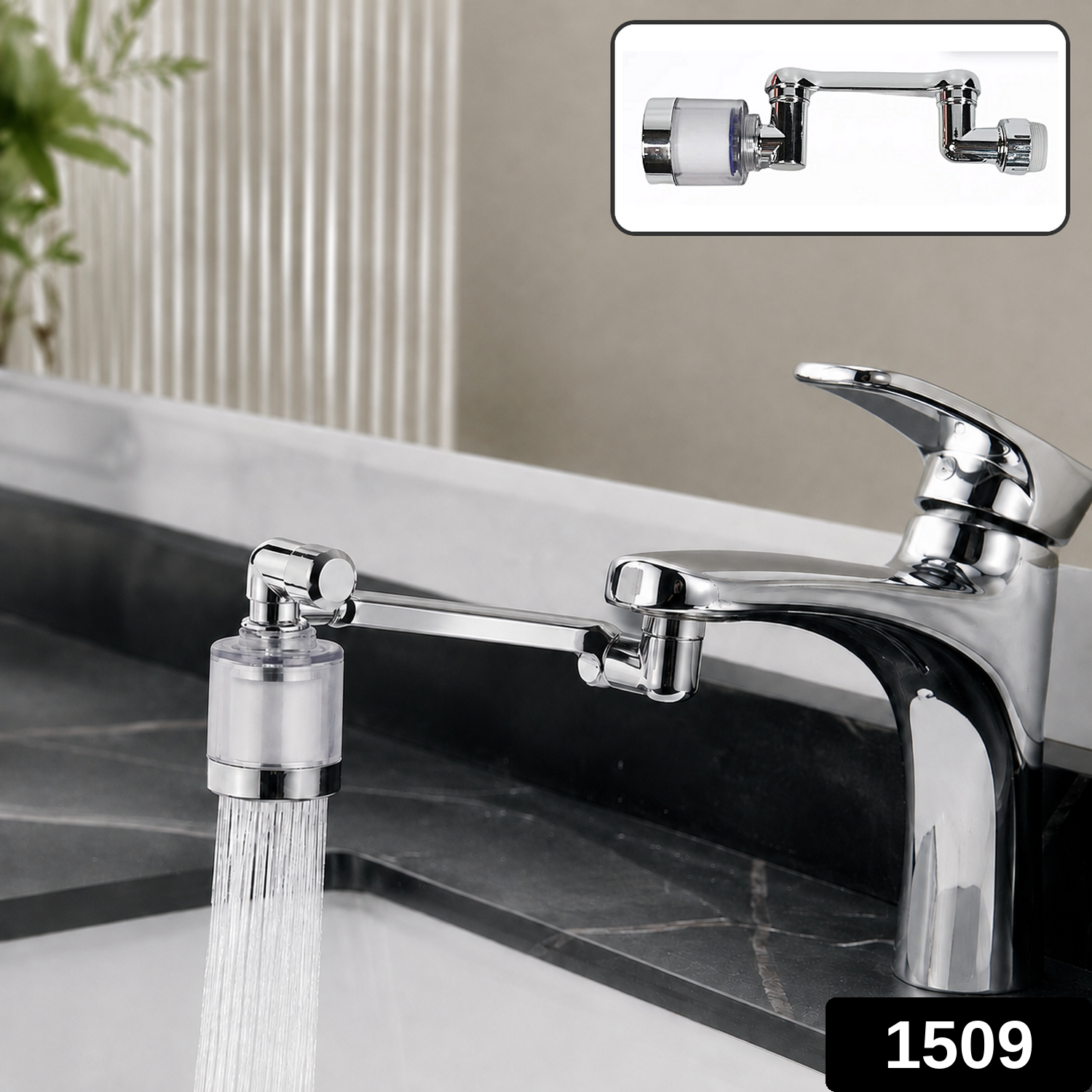 Flexible Faucet Head with Swivel Neck and Dual Flow for Sink (1 Pc)