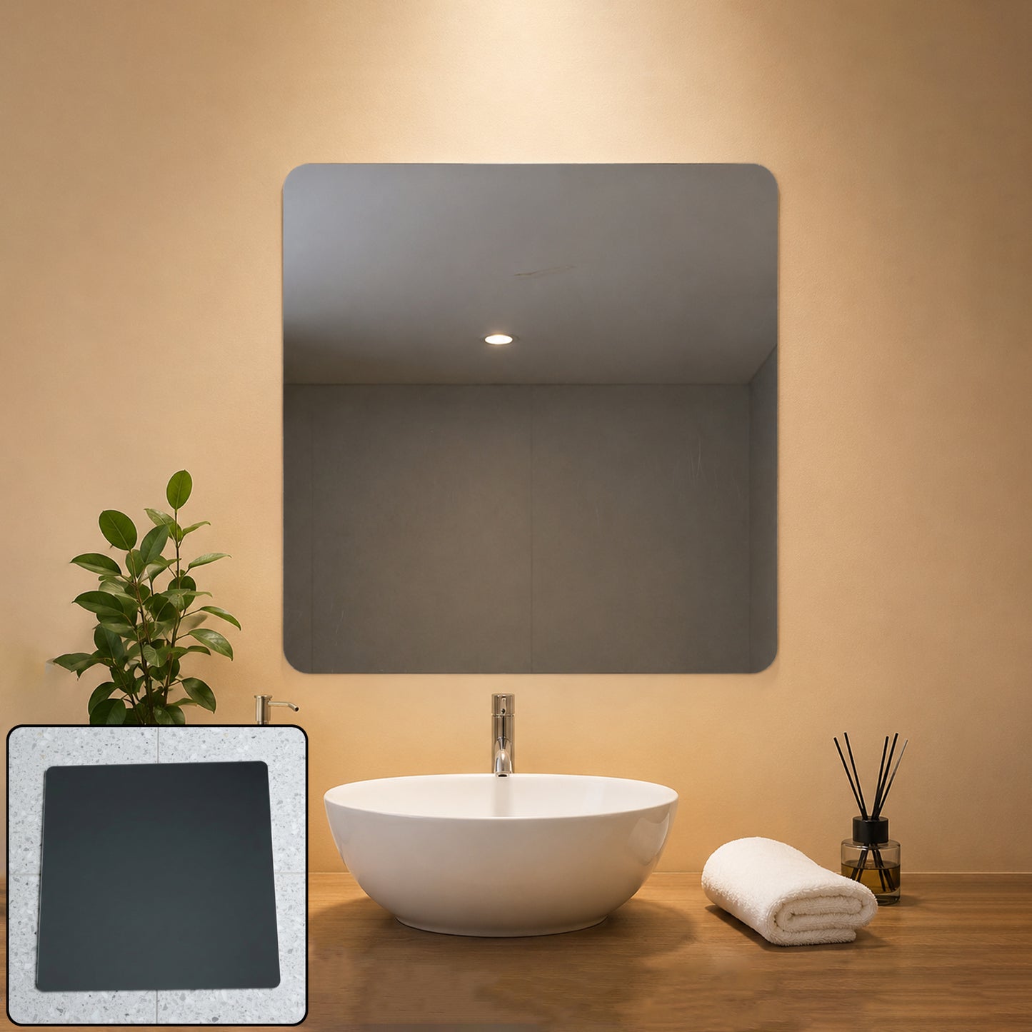 Square mirror sticker lifestyle view
