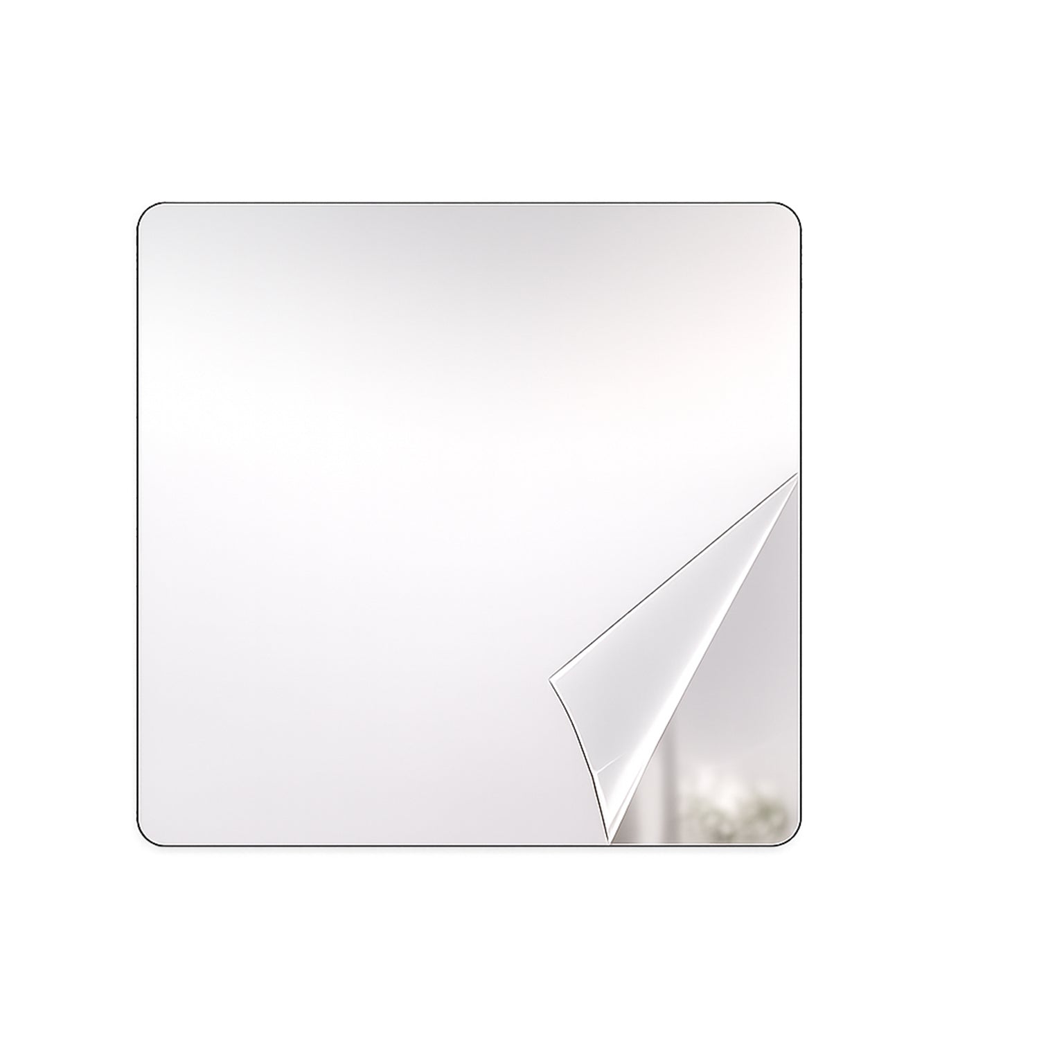 Square mirror sticker white background