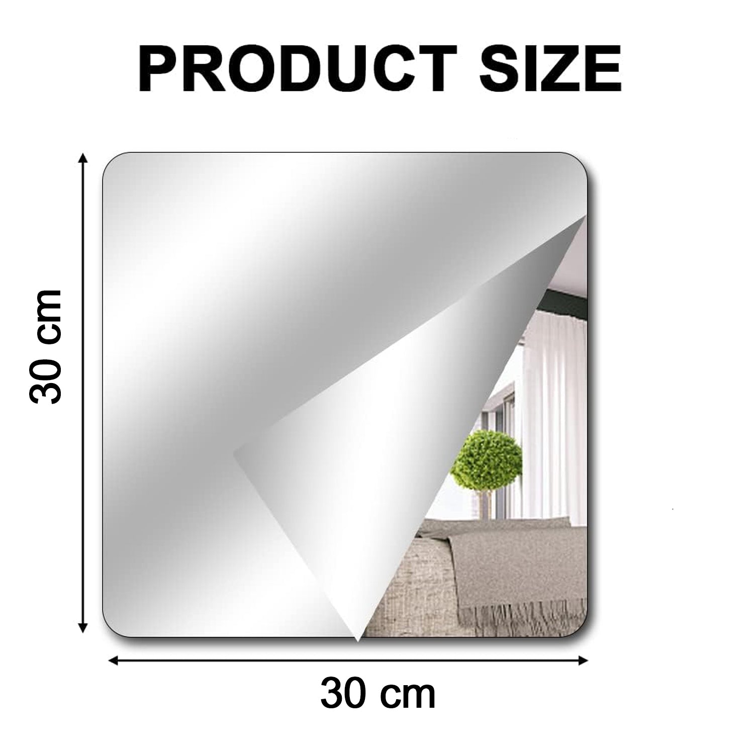 Mirror sticker size view
