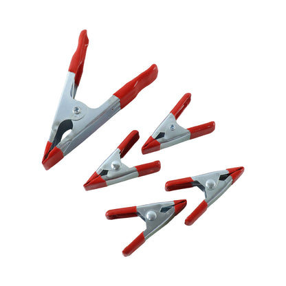 Metal spring clamps white background