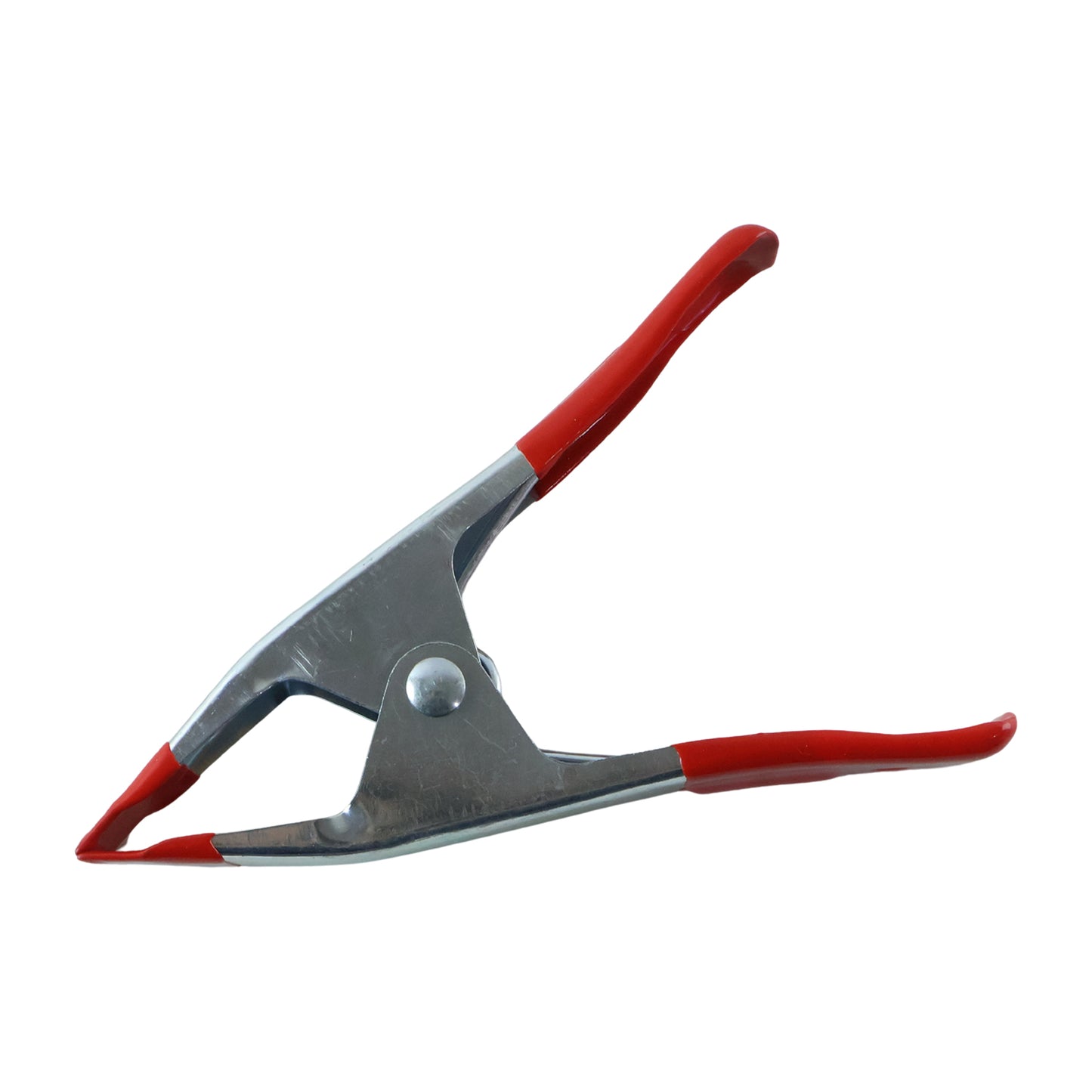 Metal spring clamp white background