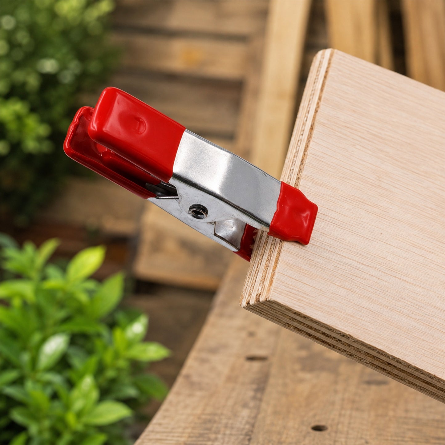 Metal spring clamp woodworking application