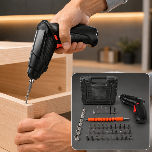 Cordless Electric Screwdriver – 48-Pc Bit Set & LED | BoltForce