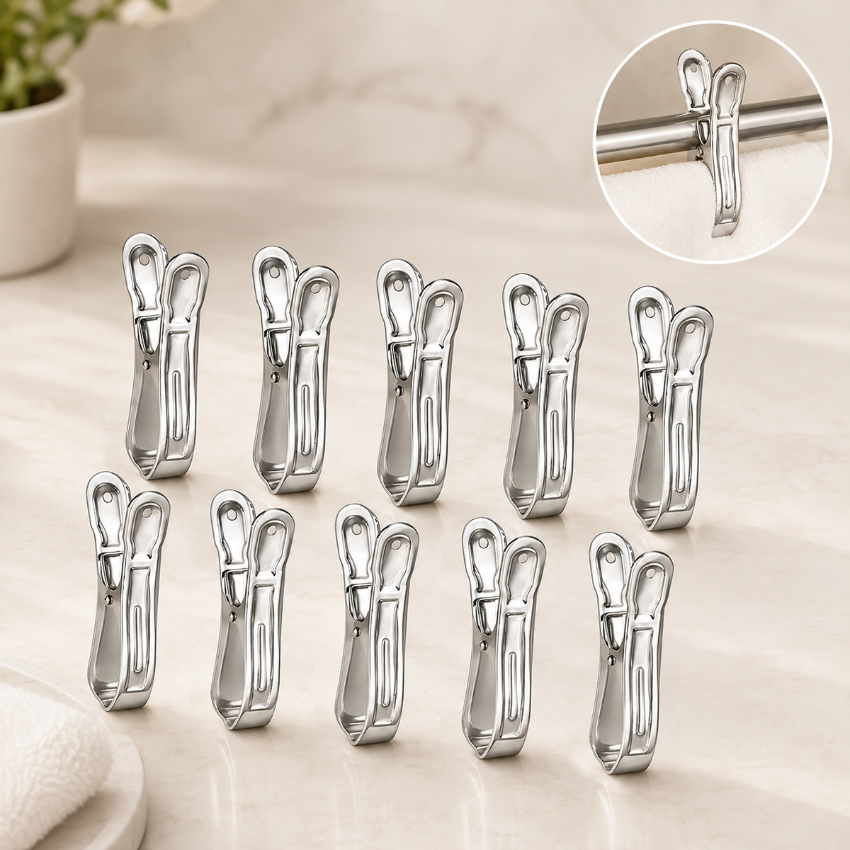Stainless Steel Clothespins – Windproof, Durable Laundry Clips