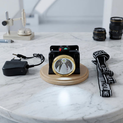 Solar rechargeable headlamp with charger and strap