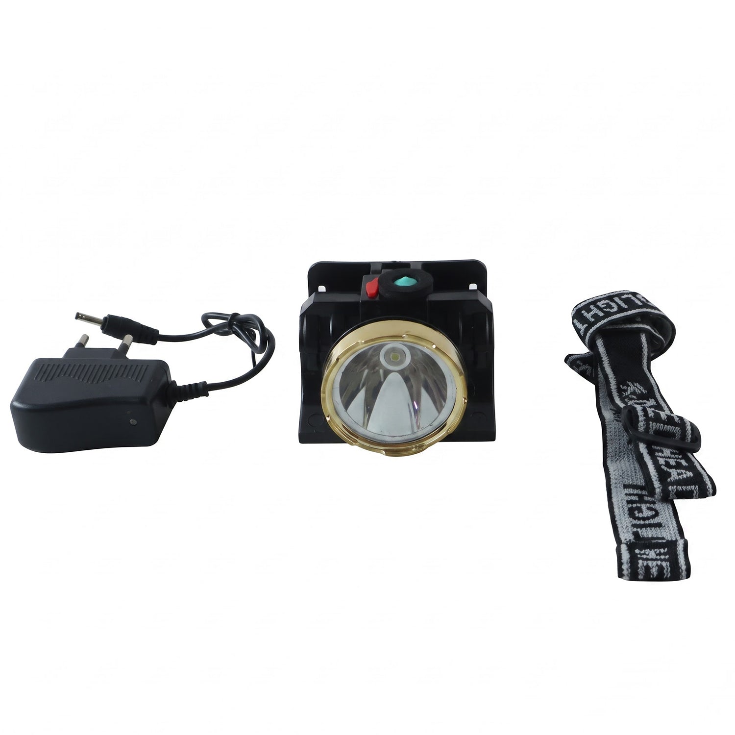 Solar LED headlamp set on white background