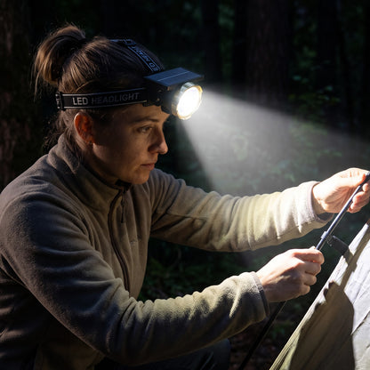 Rechargeable headlamp for outdoor repair work