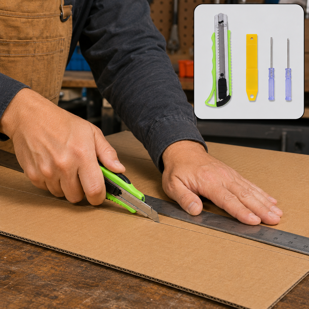 Heavy Duty Cutter Knife with 2 Screwdrivers - Safe & Durable Set