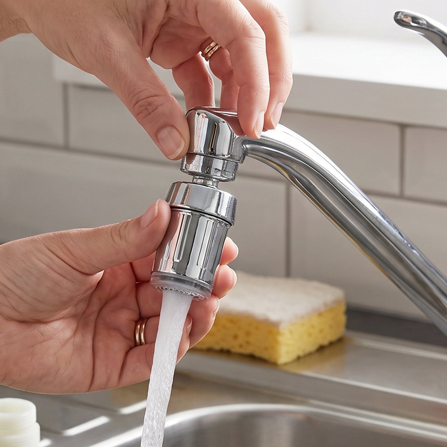 Dual Flow Faucet Tap Adapter with Splash Filter Aerator for Kitchen Sink (1 Pc) - image 7