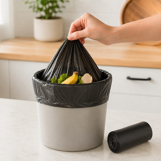 Small Garbage Bags – Heavy-Duty Black 17x19 Inch | FERVENT