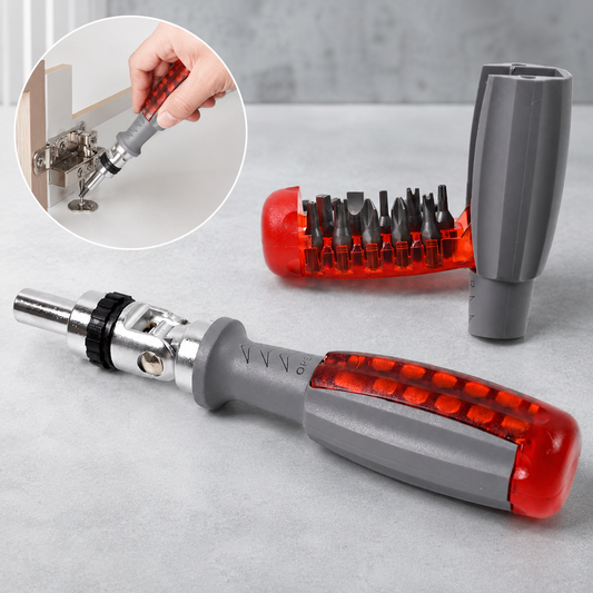 Ratchet Screwdriver Set – Adjustable Angle & 20 Bits | BoltForce