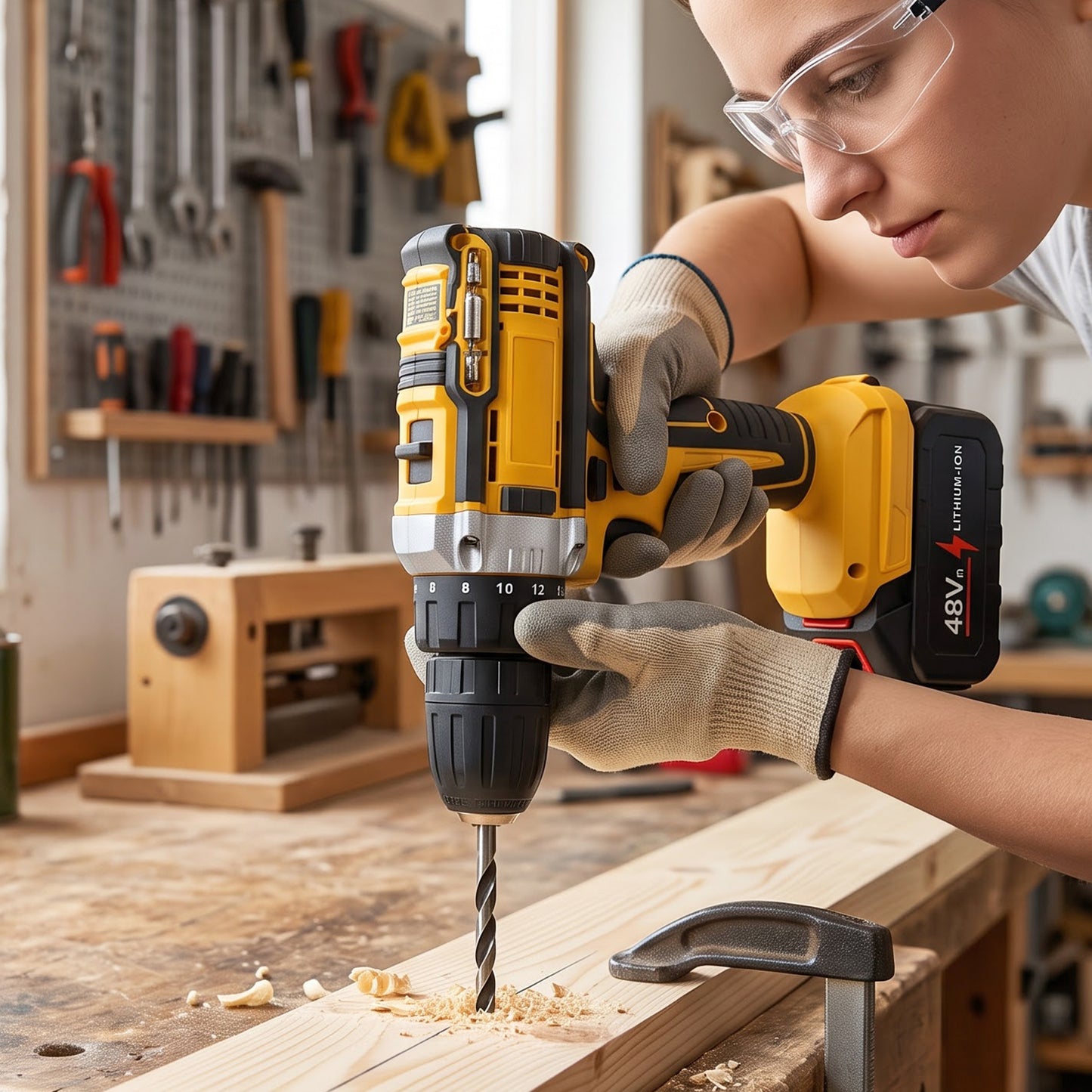 Rechargeable cordless drill for home repair and woodworking