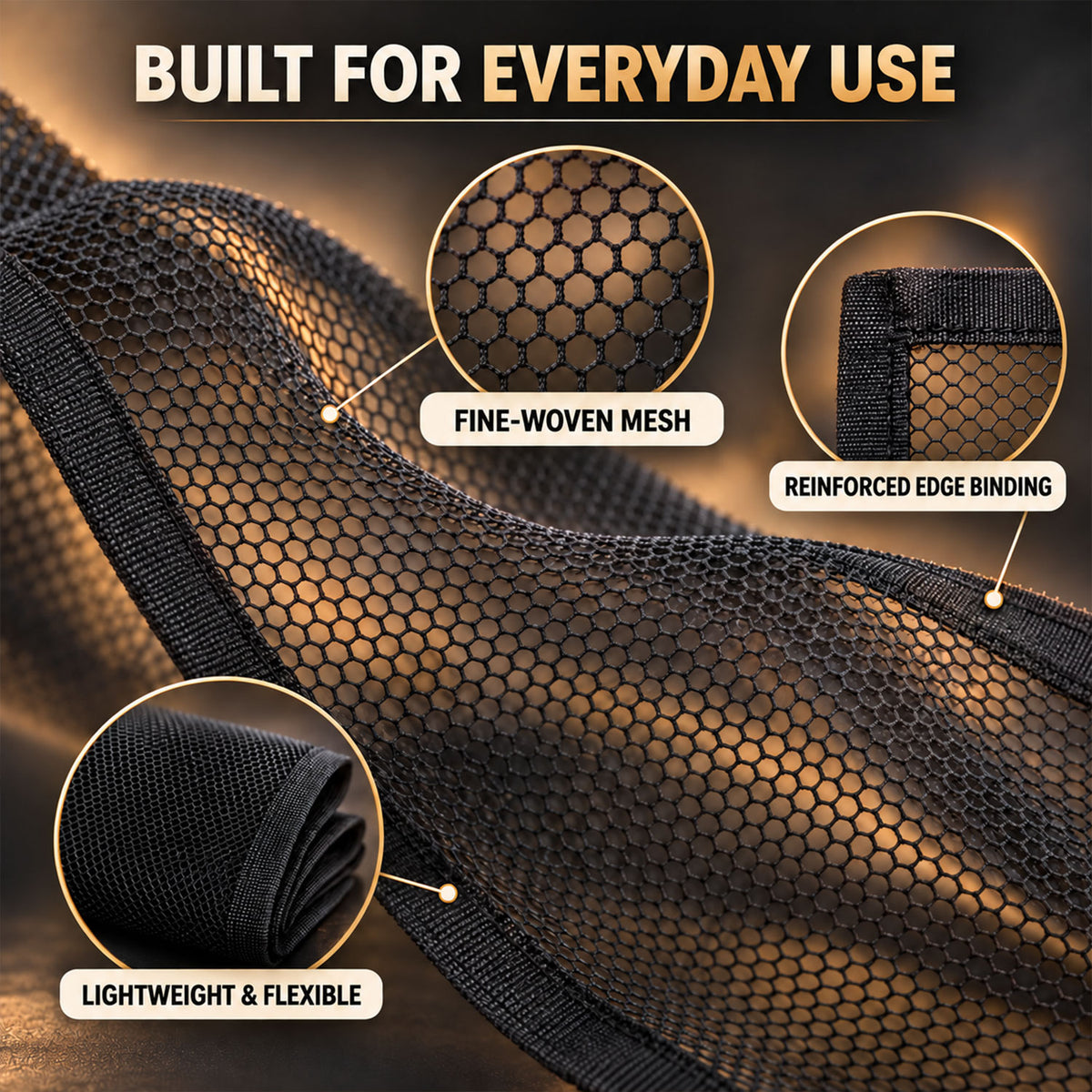 Woven mesh and bound edge details