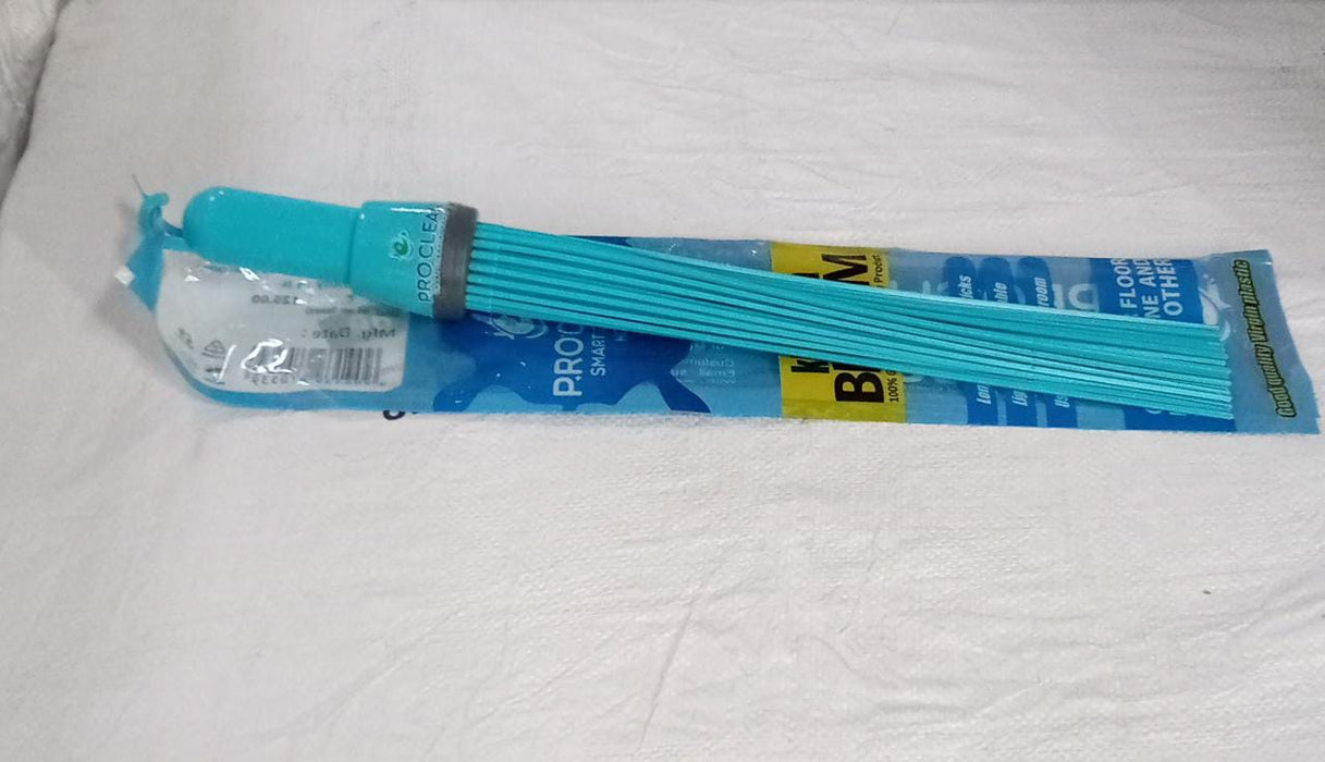4877 Plastic Stick Broom 44 Straight Flexible Sticks for Regular Cleaning Bathroom Floor, Tiles Floor