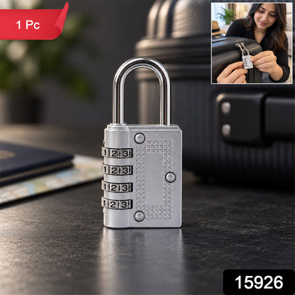 4 Digit Combination Padlock Resettable Number Lock for Luggage and...