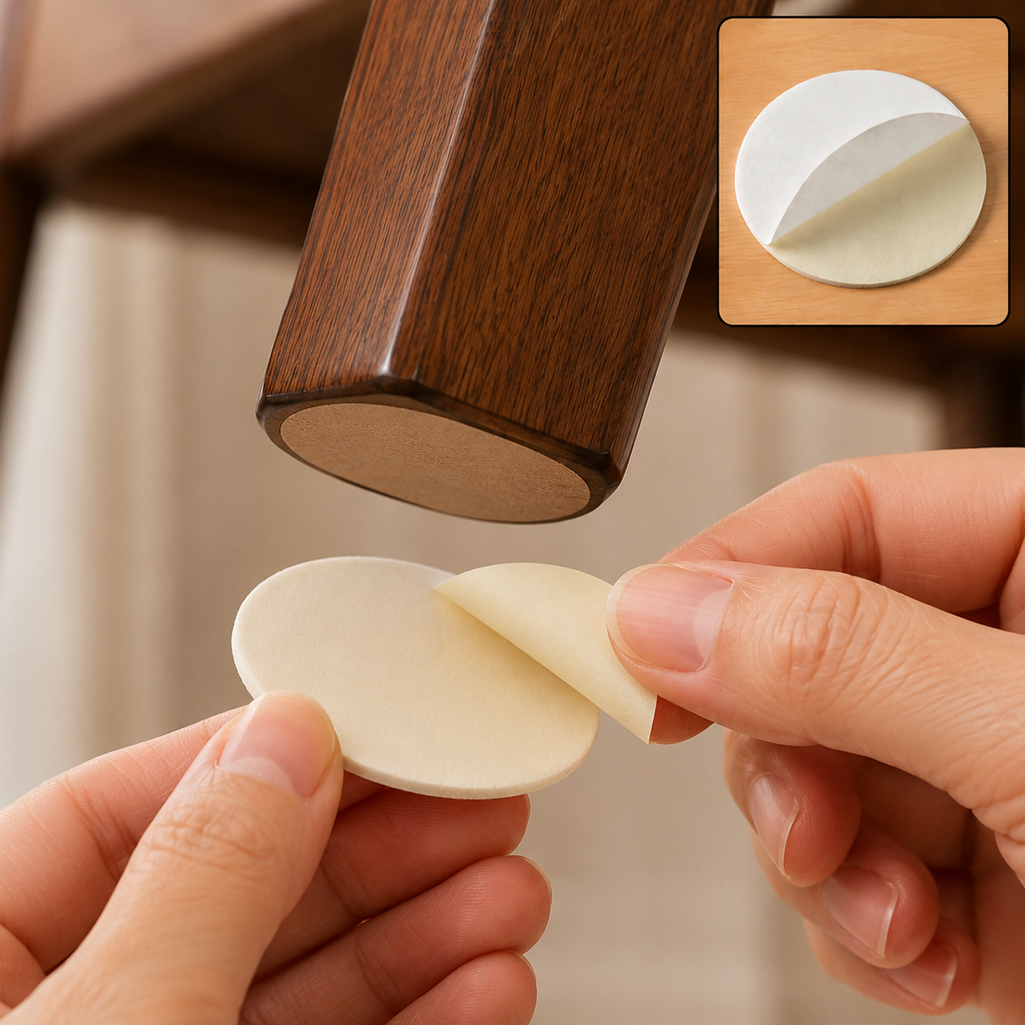Round Self-Adhesive Furniture Protection Pad – Scratch & Noise Reducer