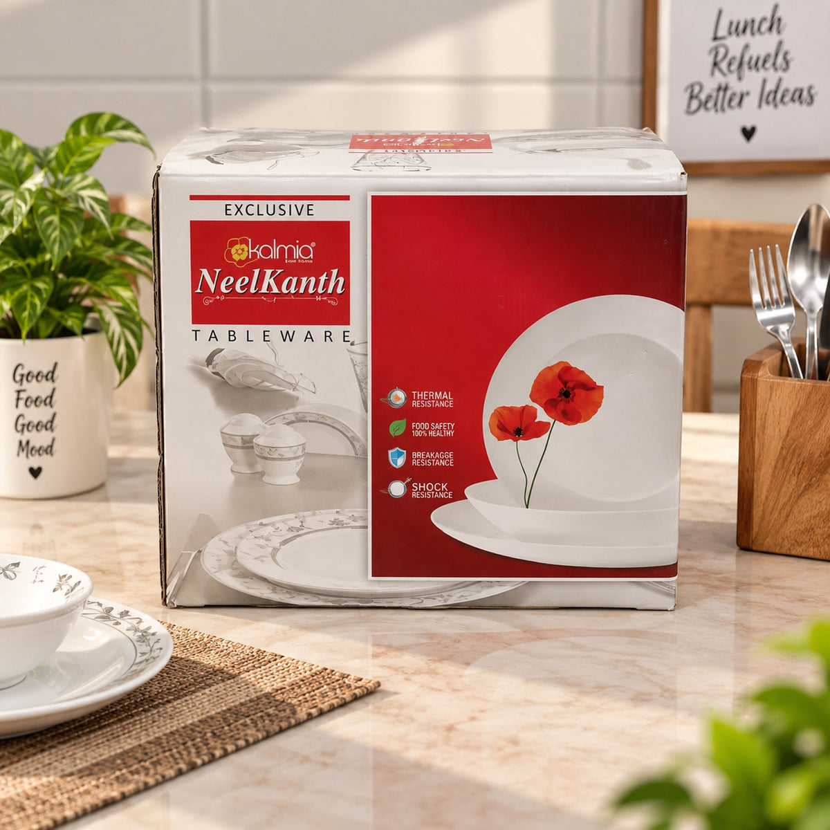 32-Piece Dinner Set – Premium Plastic, Microwave Safe | NG