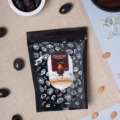 Oracle Nuts & Berry Premium Choco Almond Dates – Chocolate Coated Dates with Crunchy Almond Center(200gm)