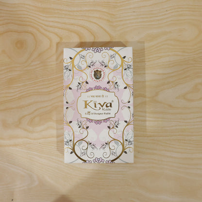 Rose Gold Sunburst Crystal Rakhi with Rainbow Beads, Roli Chawal Coin and Festive Gift Packing