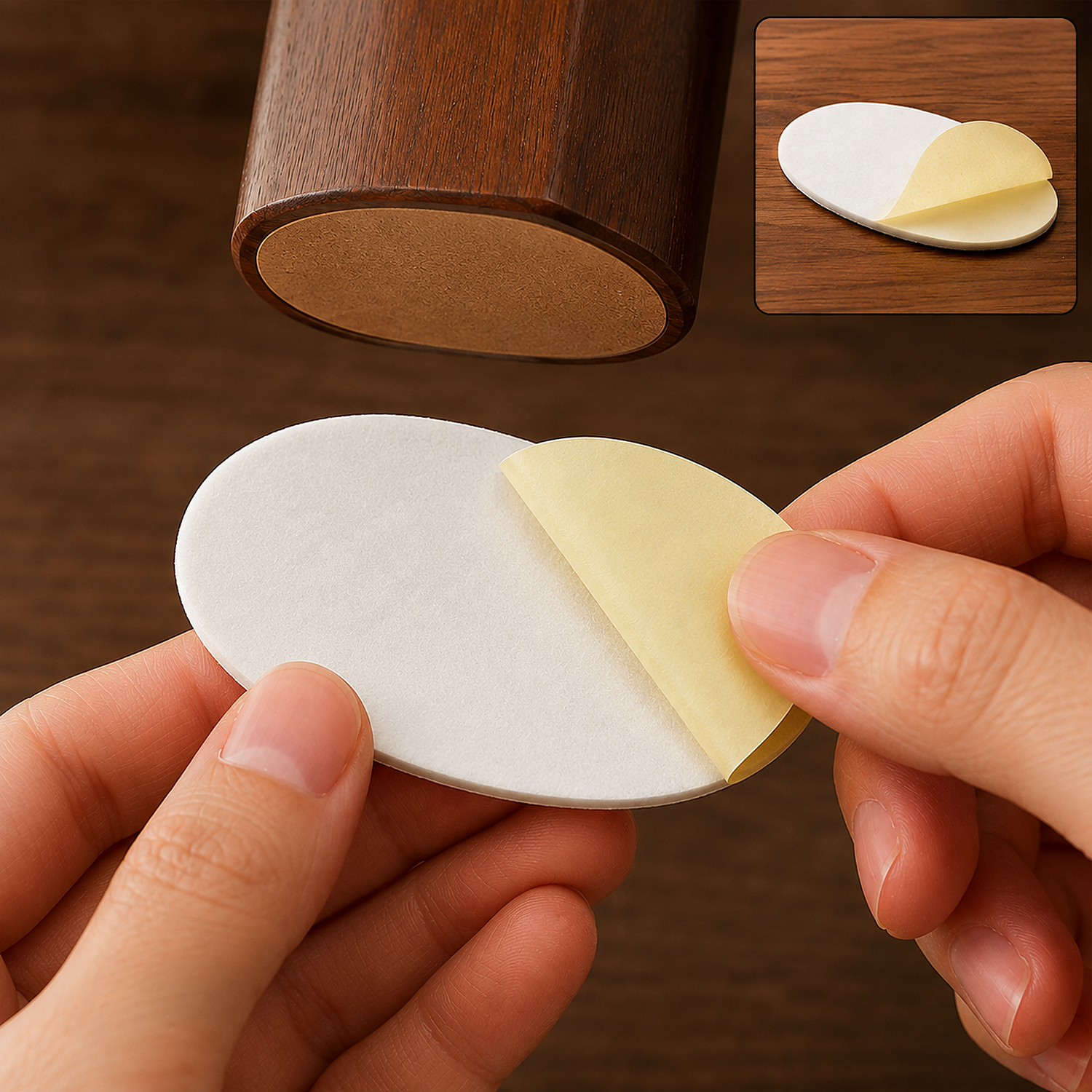 Oval Anti-Slip Furniture Pad, Strong Adhesive & Floor Protector