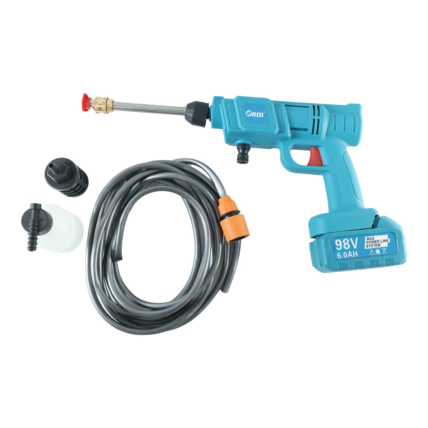 Wireless car washer gun on white background