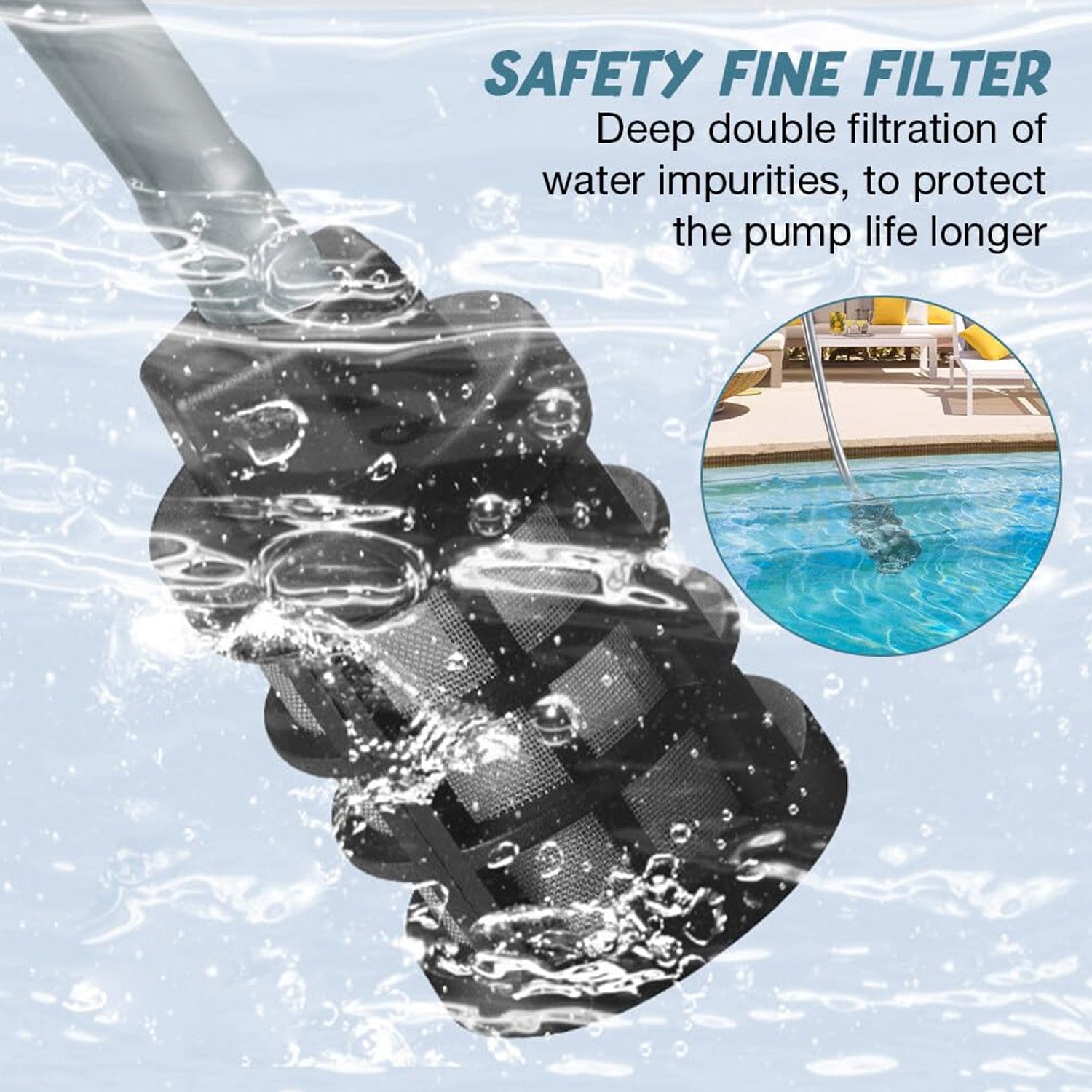 Car washer water filter and hose connection