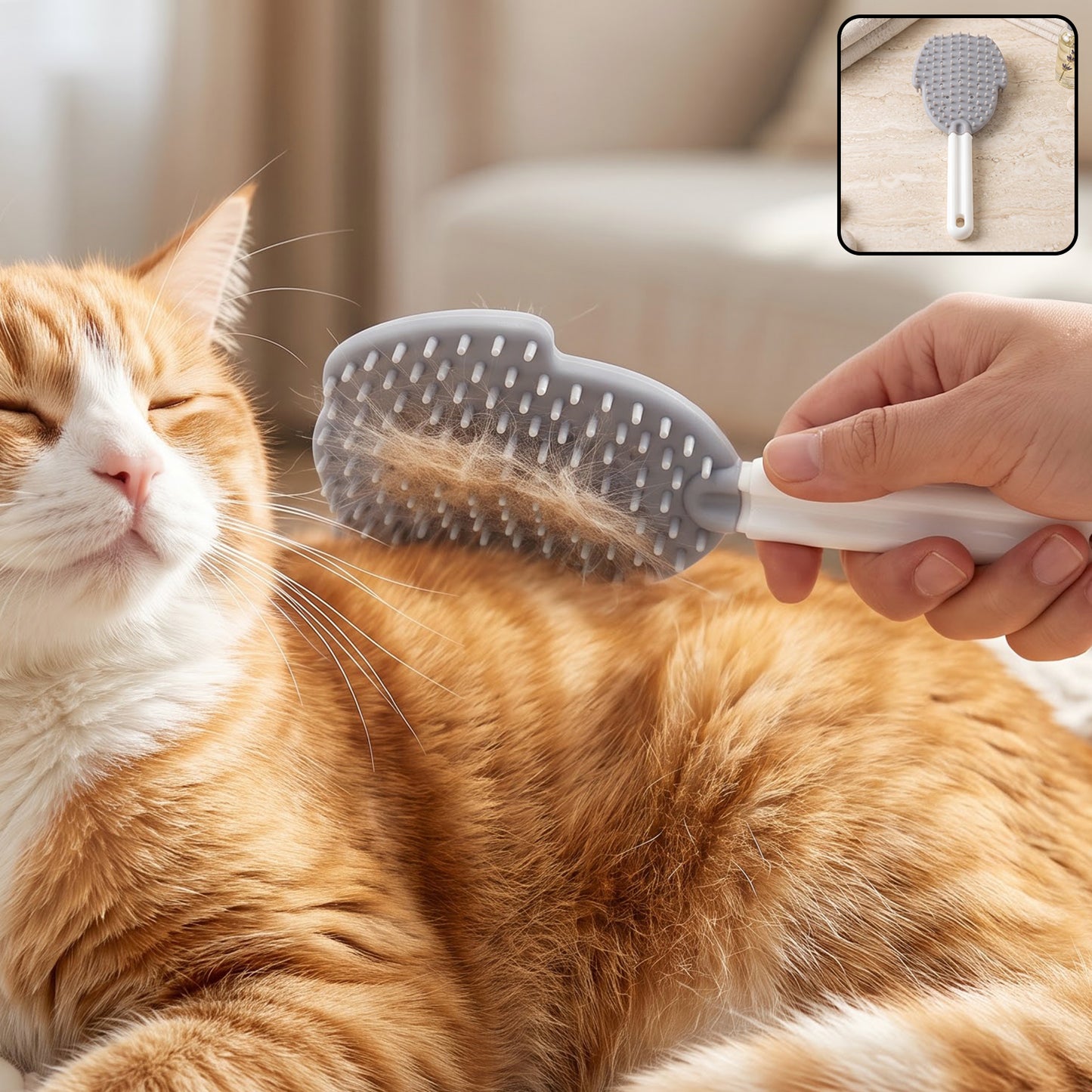 Soft pet grooming brush for cats and dogs
