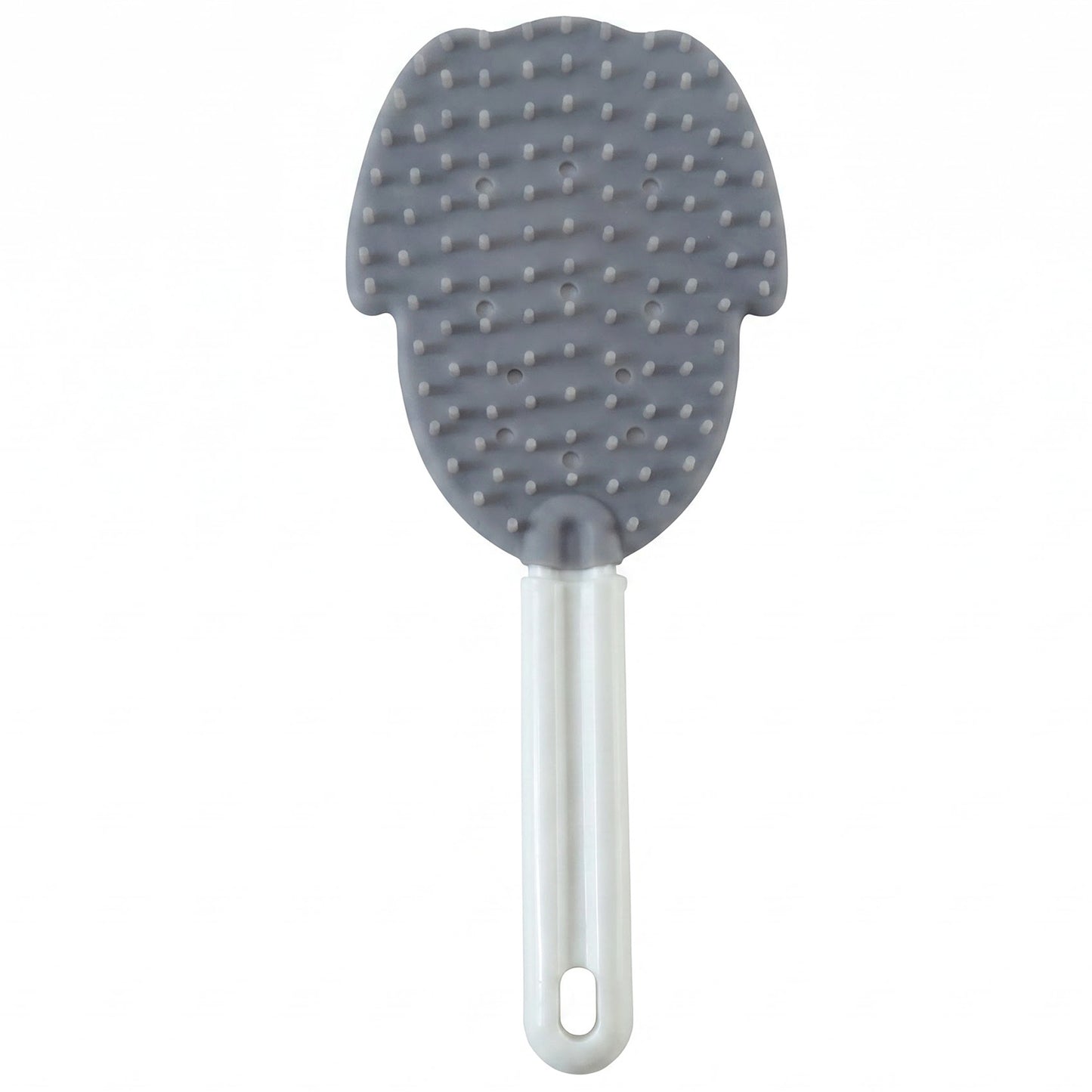 Soft pet grooming brush on white background