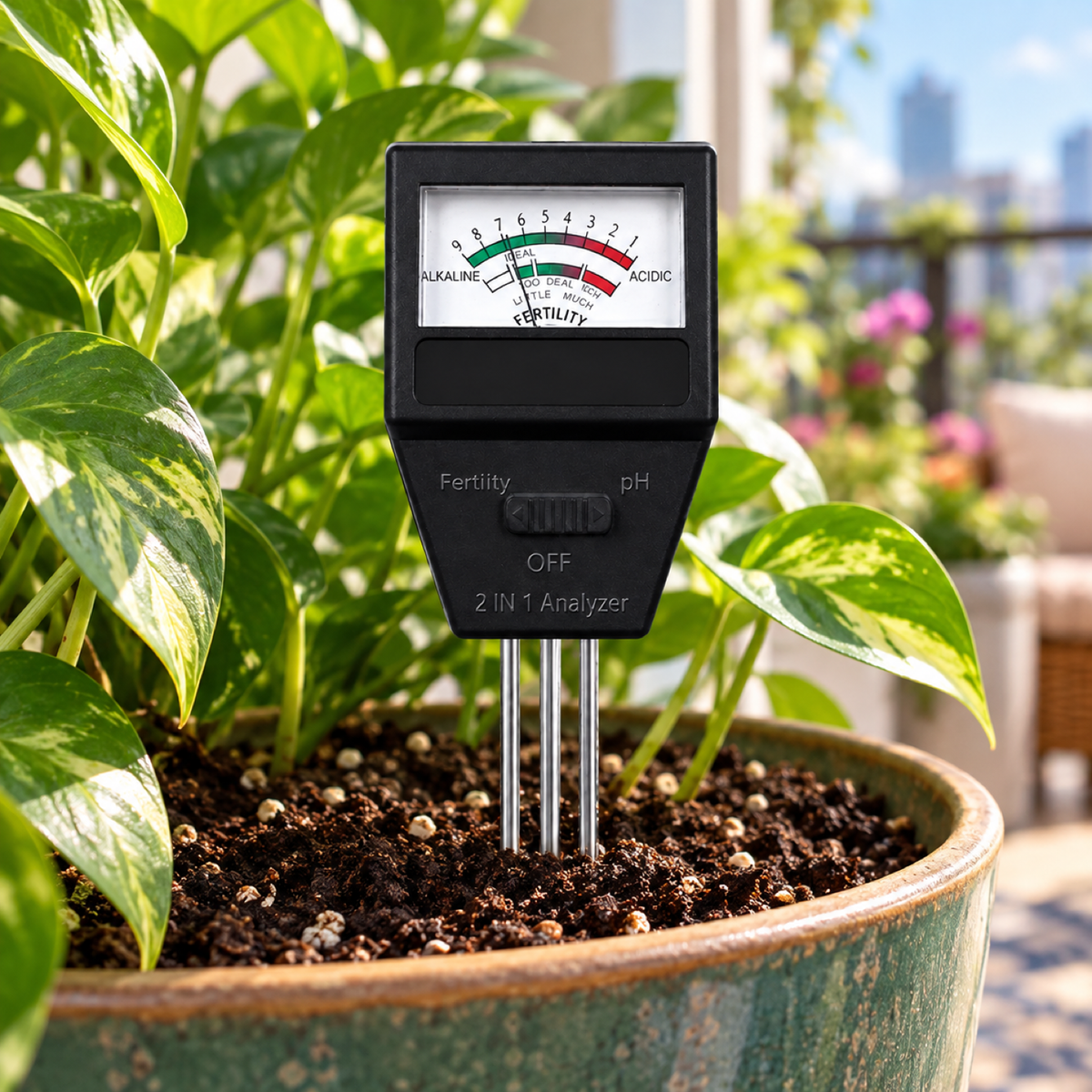 2 in 1 Soil Meter – Accurate pH & Fertility Testing for Gardens showcase