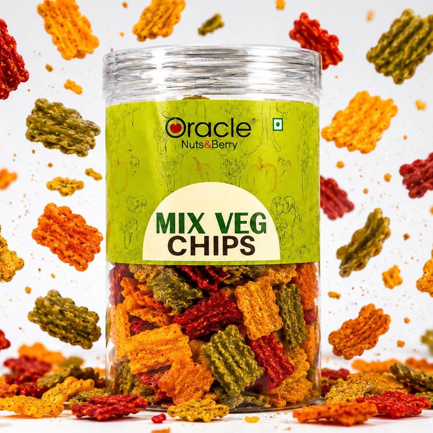 Oracle Mixed Veg Chips, Crunchy Assorted Vegetable Healthy Baked Chips Snack 150g