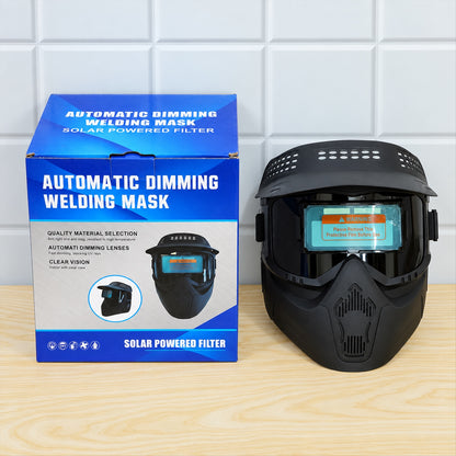 Automatic dimming welding mask - actual product and box