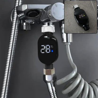 Digital shower thermometer installed