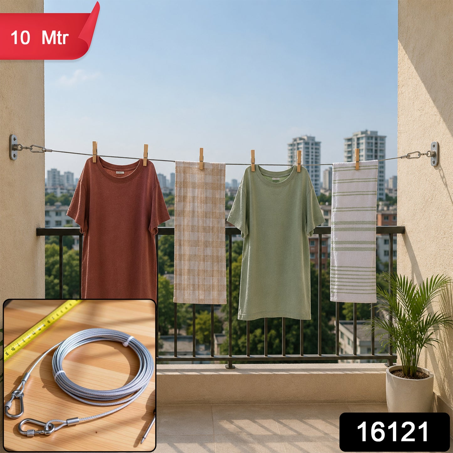 16121 steel wire rope with hooks