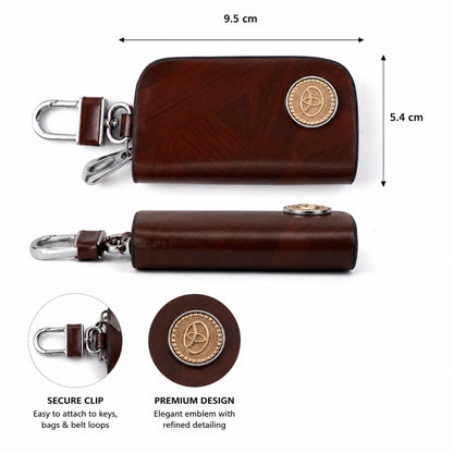 16128 brown leather car key case size