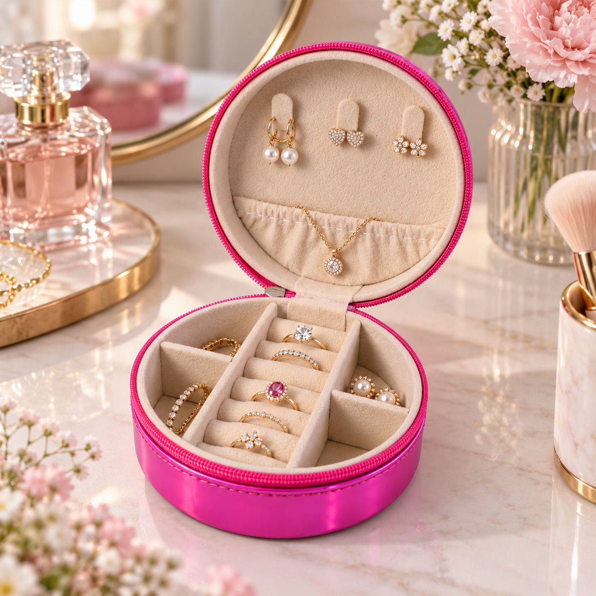 Round jewellery organizer box - view 01