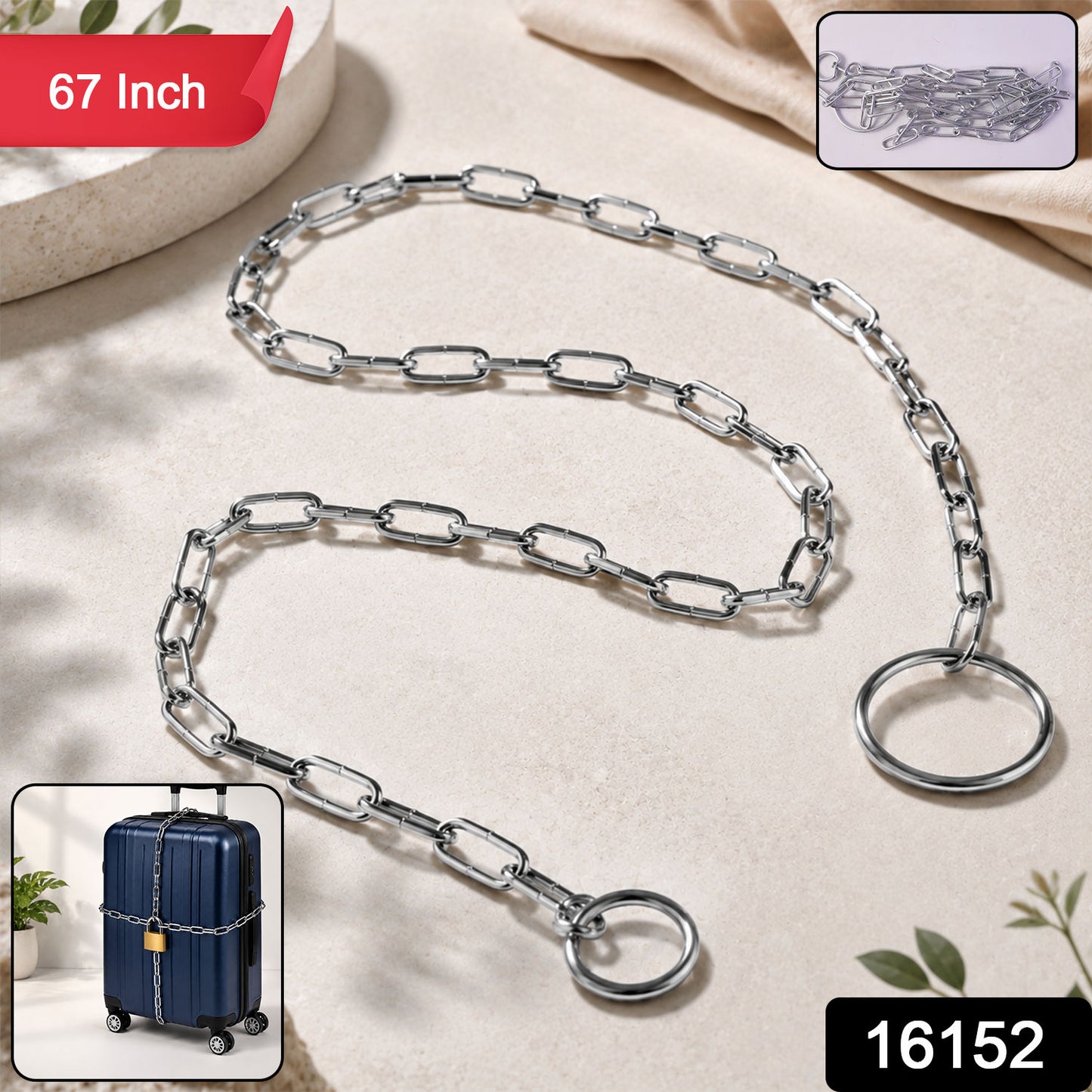 Steel luggage lock chain pack