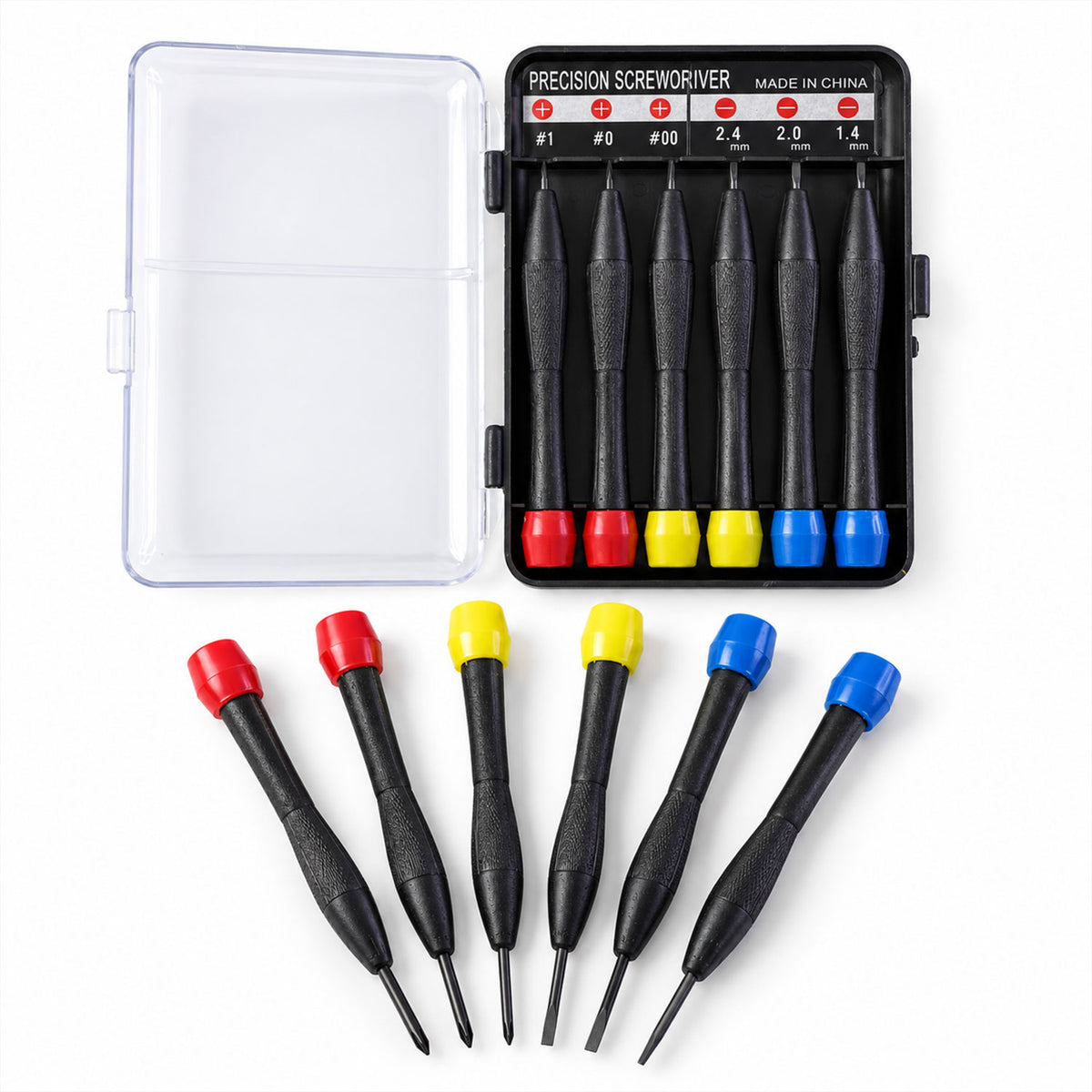 Precision screwdriver kit white background