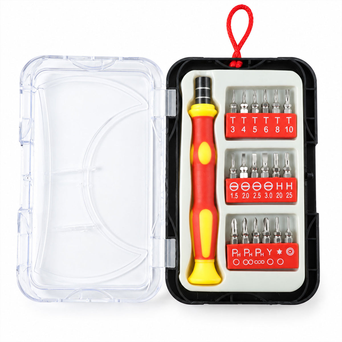 18 Pc precision screwdriver tool kit on white background