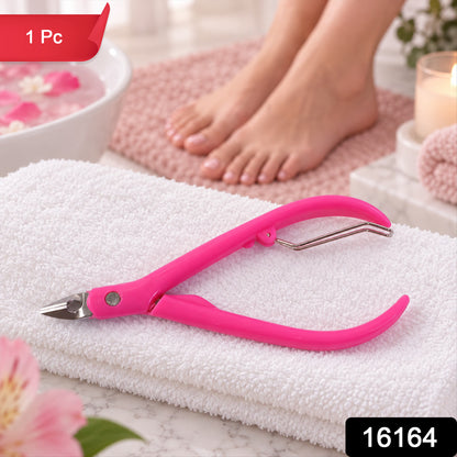 Cuticle nipper with curved handles and spring mechanism 2