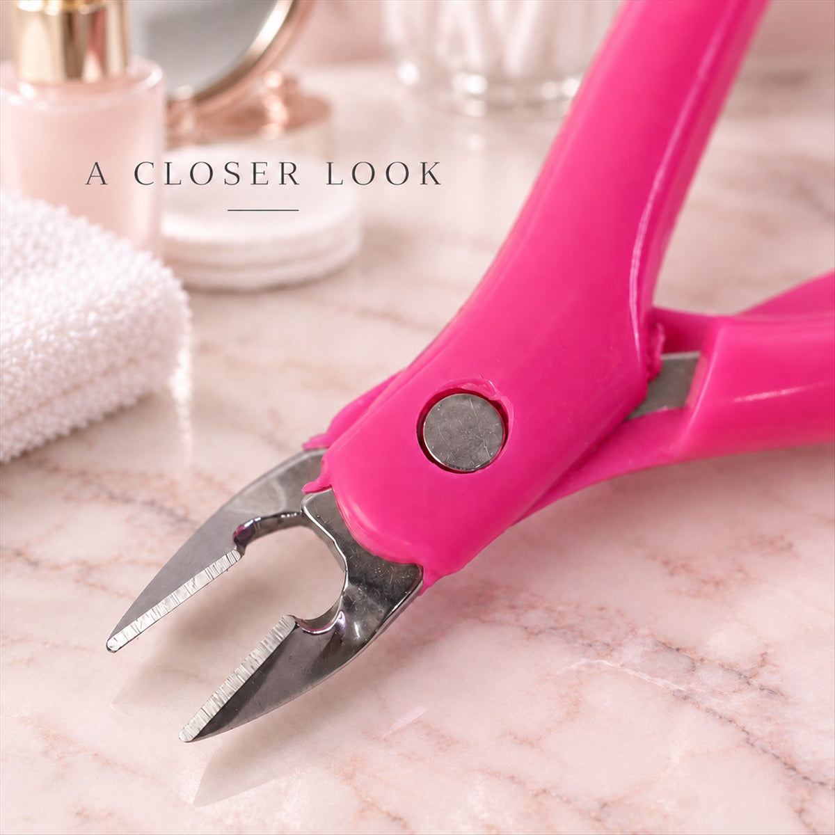 Cuticle nipper with curved handles and spring mechanism 8