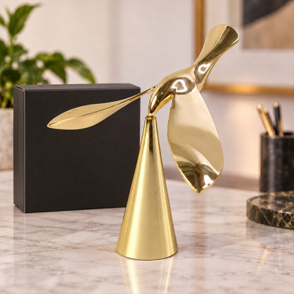 Golden flying bird balancing bottle opener with conical stand 1